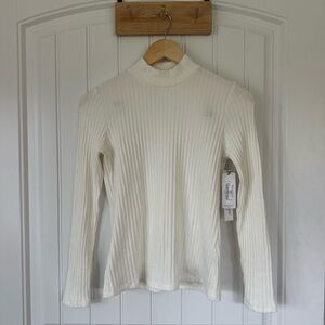 Liverpool Ribbed White Long Sleeve Top